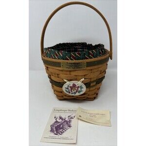 Longaberger Jingle Bell Basket Christmas Collection from 1994 with tie on